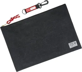Rough Enough Important Document Storage Bag File Folder Organizer Pouch with Zipper Black Waxed Canvas Water Repellent for Travel Office Home