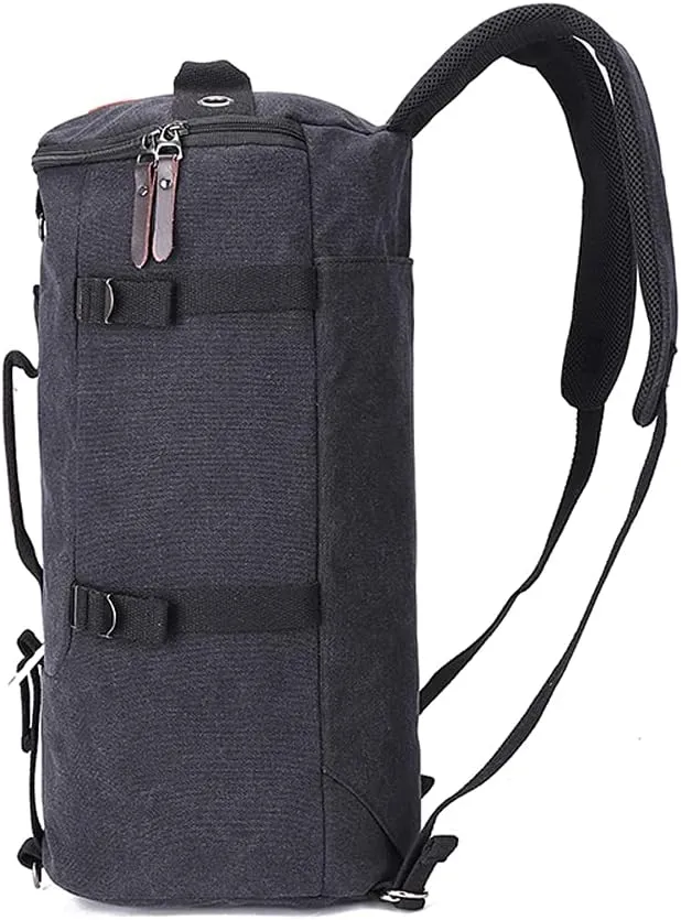 Rucksack Carry On Bag Traveling Large Capacity Round Bucket Duffel Vintage Luggage Backpack for Men Women