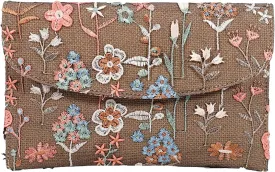 Sequin Embroidered Floral Clutch Purse Women Summer Beaded Blue Envelope Bag Wedding Evening Events Party