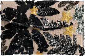 Sequin Embroidered Floral Clutch Purse Women Summer Beaded Blue Envelope Bag Wedding Evening Events Party