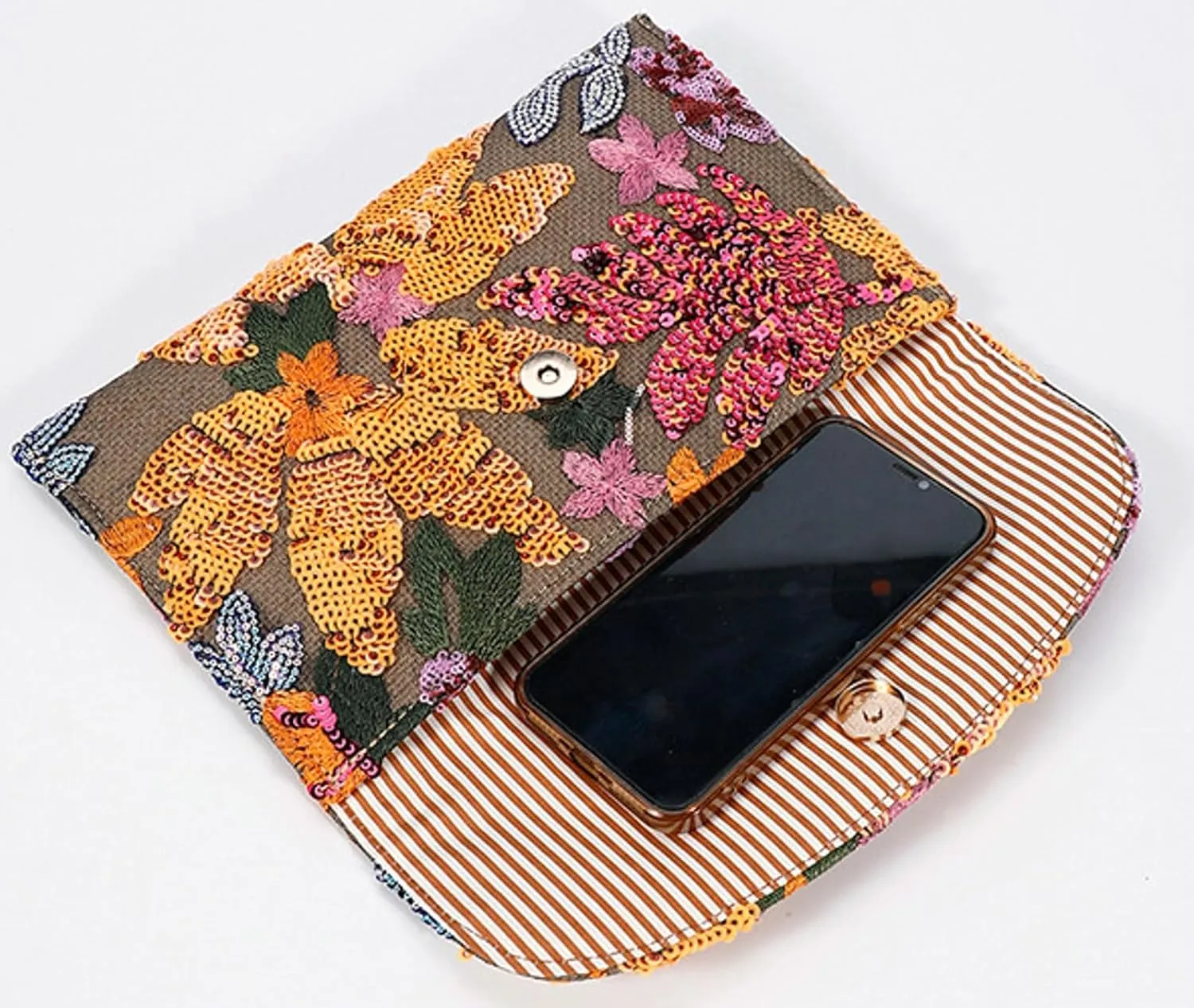 Sequin Embroidered Floral Clutch Purse Women Summer Beaded Blue Envelope Bag Wedding Evening Events Party