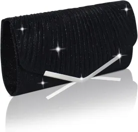 Shiny Sequin Envelope Clutch - Glitter Evening Bag with Chain for Wedding, Formal, Cocktail Party