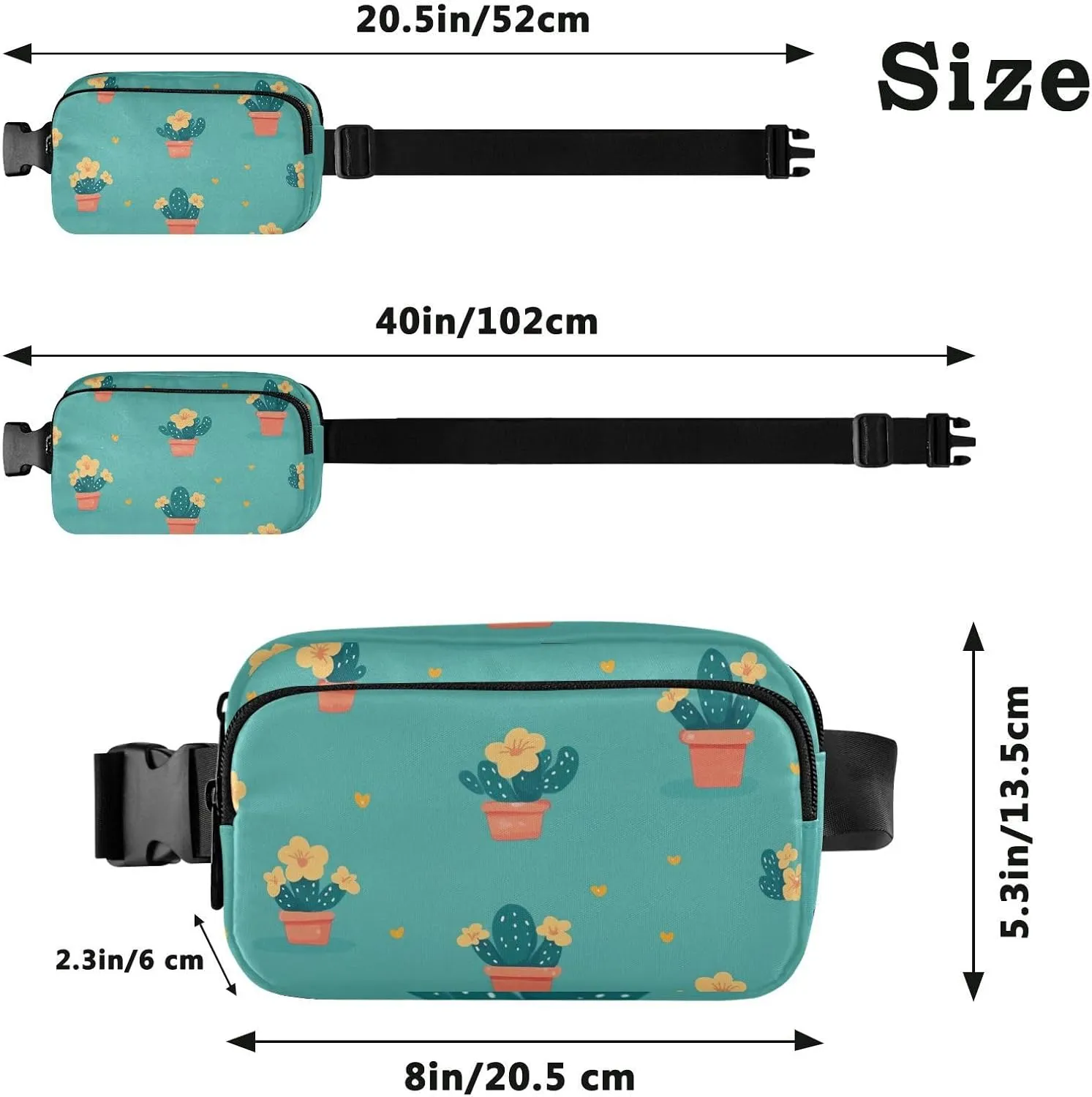 Small Flowers and Small Foliage Stylish Crossbody Bag Waist Packs for Women Men Waterproof Sling Chest Bags with Adjustable Strap for Travel Vacation Running