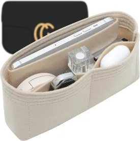 Small Purse Organizer Insert for GG Marmont Insert Matelasse Shoulder Handbag and More, Felt Small Handbag Liner Pouch for Women Inner Bladder Bag Storage Bag(Beige,Medium)