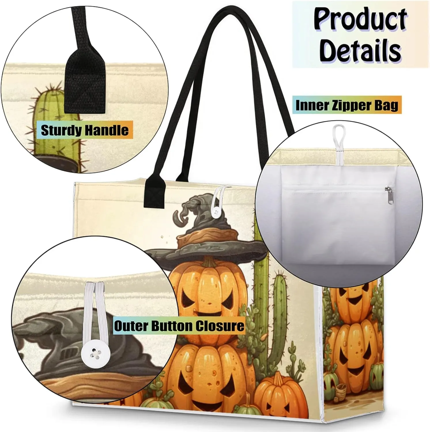 Tote Bag for Women Reusable Canvas Shoulder Bag