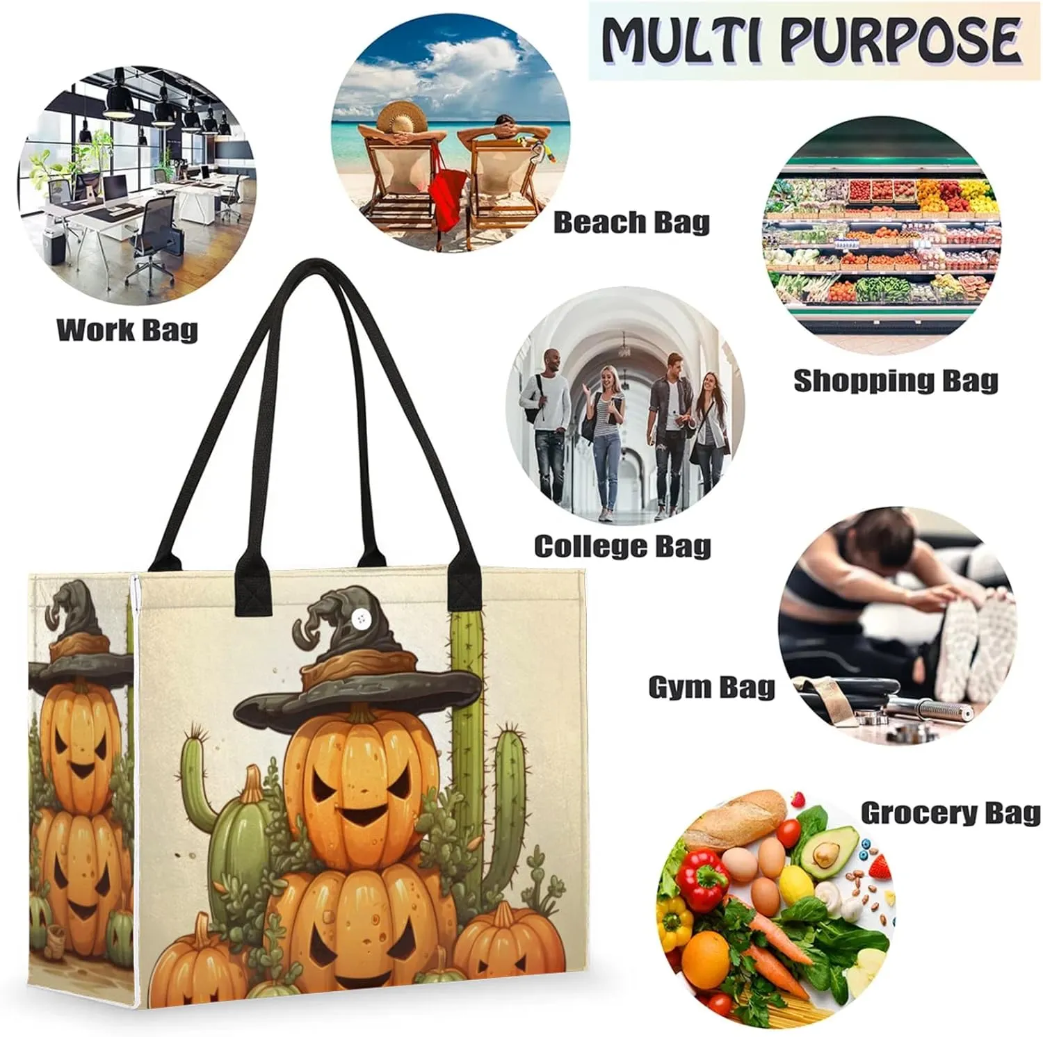 Tote Bag for Women Reusable Canvas Shoulder Bag
