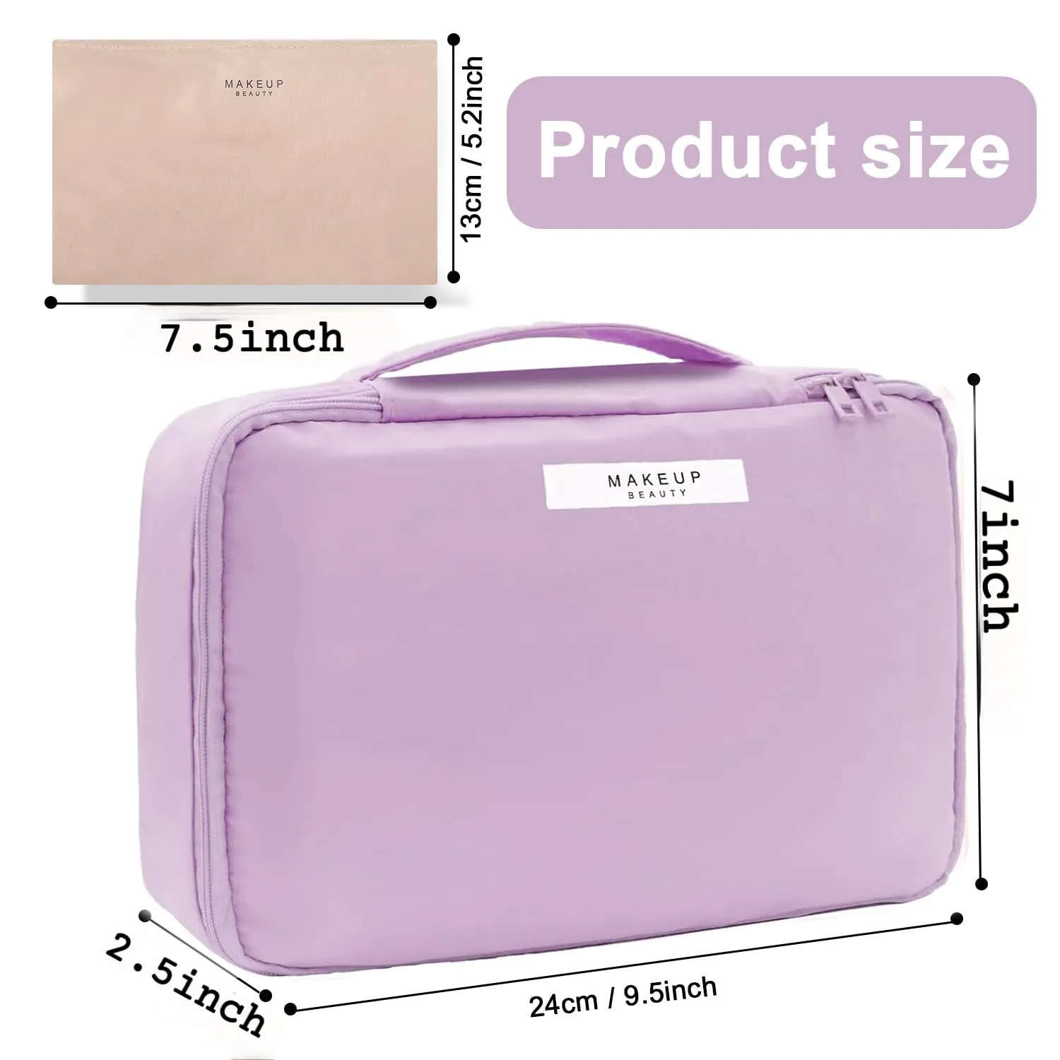 Travel Makeup Bag Cosmetic Bag Makeup Bag Toiletry bag for women and men (Purple)