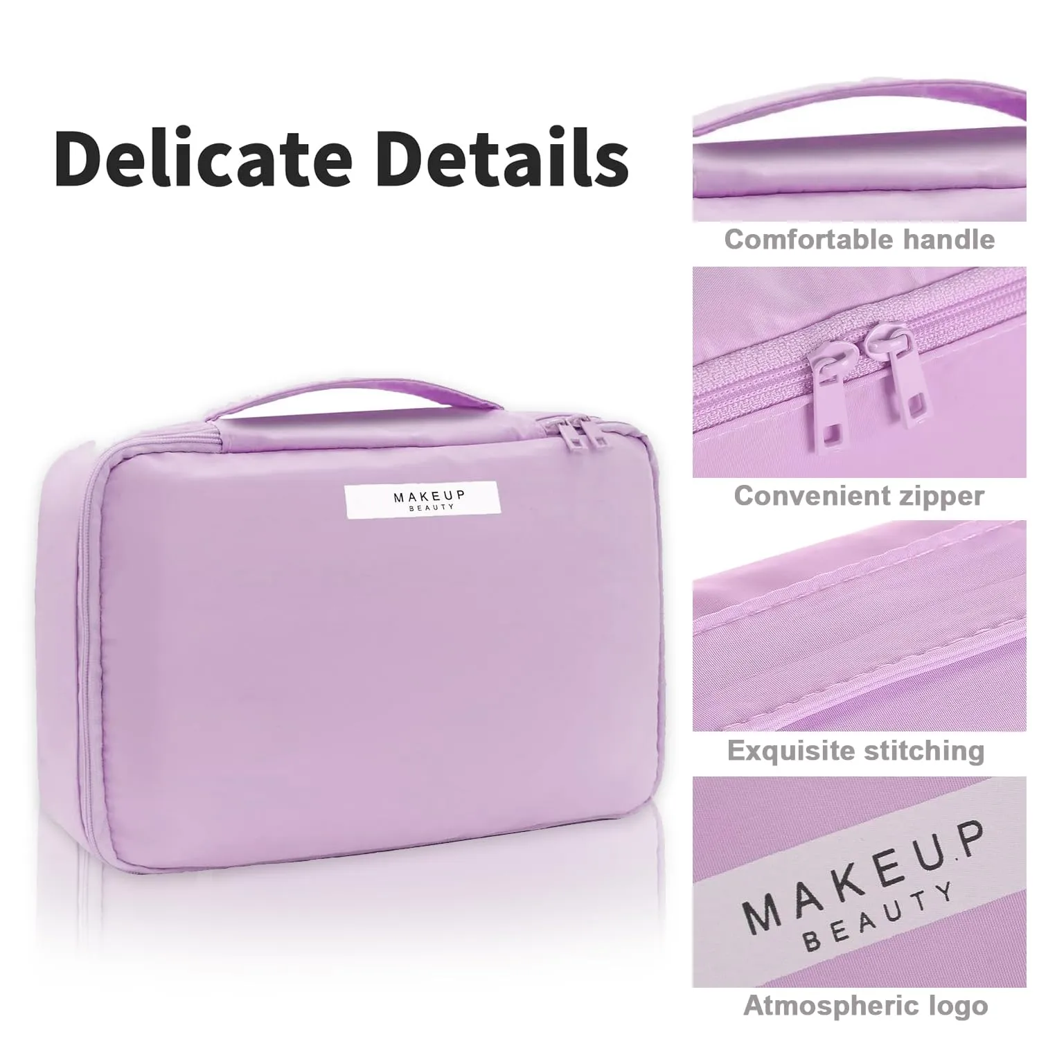 Travel Makeup Bag Cosmetic Bag Makeup Bag Toiletry bag for women and men (Purple)