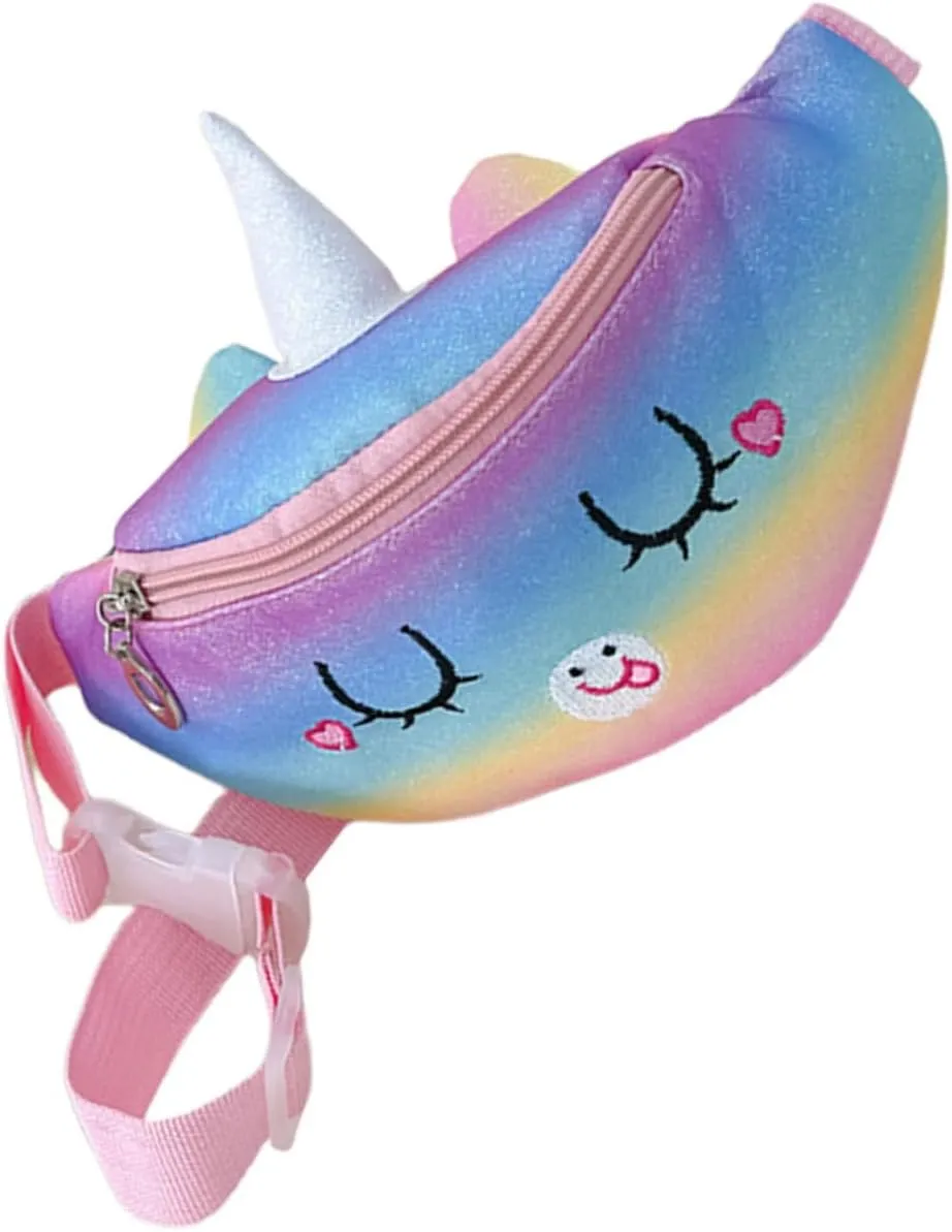 VALICLUD Boys and Girls Travel Waist Bag Adjustable Unicorn Fanny Pack for Outings and Shopping
