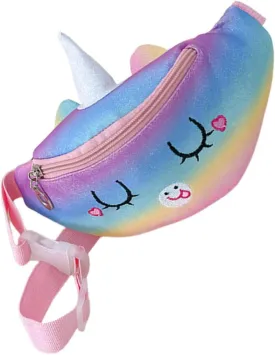 VALICLUD Boys and Girls Travel Waist Bag Adjustable Unicorn Fanny Pack for Outings and Shopping