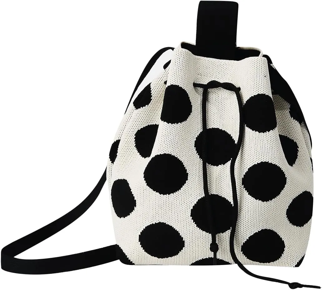 Verdusa Women's Crochet Crossbody Bags Top Handle Knit Bucket Handbags