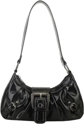 Verdusa Women's PU Leather Punk Rivet Shoulder Bags Vintage Handbag Purses