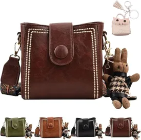 Vintage Fashion Bag with Adjustable Wider Shoulder Strap, Vintage Retro Small Water Bucket Bag, Women's Small Shoulder Bag