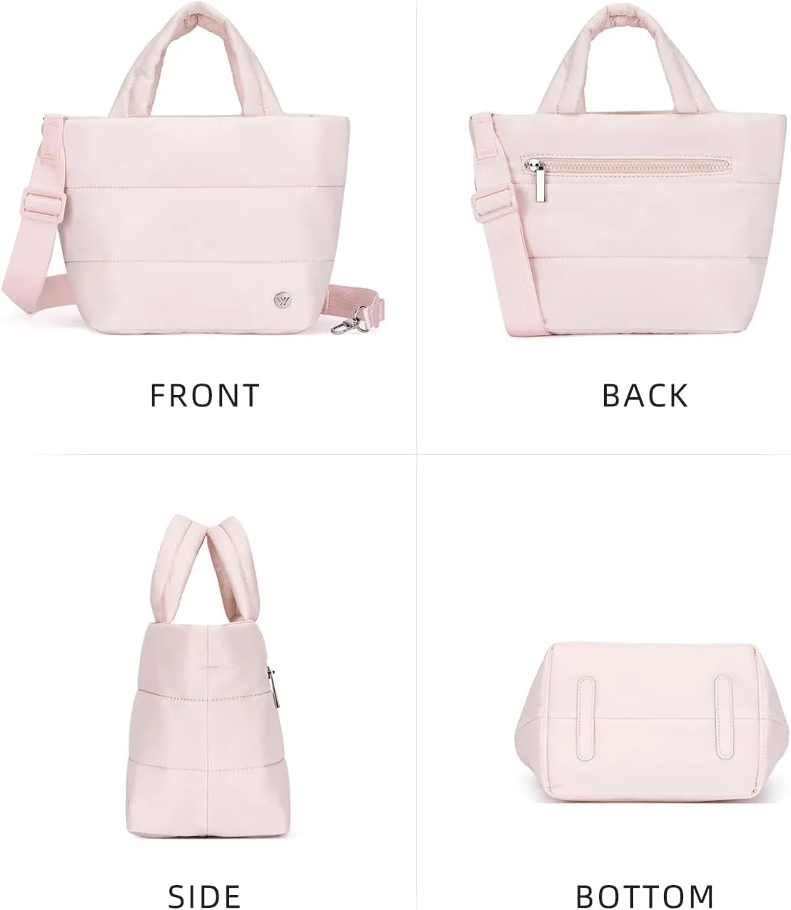 WESTBRONCO Small Puffer Bag Quilted Crossbody Bags for Women Puffy Purse Nylon Shoulder Handbag with Adjustable Strap
