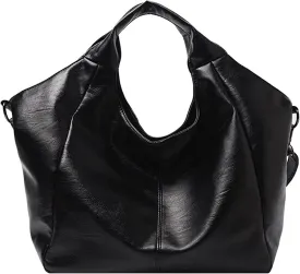 Women Hobo Handbags Large Capacity Handbags Soft Leather Shoulder Bag Soft Vegan Leather Shoulder Bag