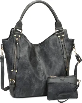 Women Tote Bag Handbags PU Leather Fashion Hobo Shoulder Bags with Adjustable Shoulder Strap