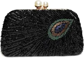 Women Vintage Beaded Sequin Clutch Purse Sparkly 1920s Peacock Evening Bag Luxury Wedding Bridal Purse