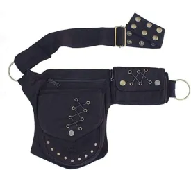 Women Waist Bag Fanny Bag Renaissance Faire Festival Chest Pack with Adjustable Belt Fashion Hip Bum Bag for Running Hiking 00/Black